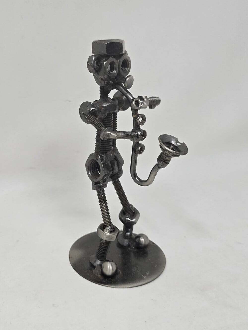 Nut Screws Bolts Figurine Metal Saxophone Player Music Folk Art Vintage 80s 90s - Picture 5 of 14